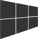 Peg Board,Steel Organization Panels, Ideal for Garage Tool Storage, Office Organization, Craft Room, Kitchen,Pack of 6(Black, 6-12X12) by GreenHaven Gardens