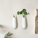 2 Pack White Ceramic Wall Vases,5.9 Inch Wall Hanging Plant Holder,Cubicle Modern Decor Plant Holder Vase for Indoor Plants, Hanging Propagation Flower Pots for Air Vases by GreenHaven Gardens