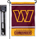 WinCraft Washington Commanders Garden Flag and Flagpole Mount by GreenHaven Gardens