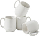 Hasense Coffee Mugs Set of 4, 15 Ounce Porcelain Latte Mug Set with Handle for Morning Coffee Tea and Cocoa, Ceramic Coffee Cups with Unqiue Glaze for Men, Women, Plain by CozyNest Decor
