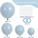 RUBFAC 129pcs Dusty Blue Balloons Different Sizes 18 12 10 5 Inch Latex Haze Blue Balloon Garland Arch for Party Decoration Birthday Wedding Engagements Anniversary Baby Shower Party Supplies by TinyTreasures Baby Boutique