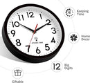 Atomic Wall Clock Analog 10 Inch Battery Operated Modern Decorative for Living Room Kitchen Office Bedroom Bathroom(Black) by CozyNest Decor