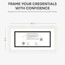 Homeforia 5x10 Business License Frame White, High End Oak 5 x 10 White Wood Document Certificate Frame with Mat 4x9, 10x5 Wooden Picture Frames for Wall or Tabletop, Tempered Glass, Wall Kit, Set of 1 by CozyNest Decor