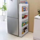 Laundry Room Organizer, Mobile Shelving Unit Organizer with 4 Large Storage Baskets, Gap Storage Slim Slide Out Pantry Storage Rack for Narrow Spaces, 4 Tier … by CozyNest Decor