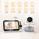 Baby Monitor with 30-Hour Battery, 5" Large Split-Screen Video Baby Monitor with Camera and Audio, 3500mAh Battery, Remote Pan/Tilt/Zoom Camera, Two-Way Talk, Night Vision, Lullabies, No WiFi by TinyTreasures Baby Boutique