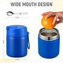 17oz Soup Thermo for Hot Food Kids Insulated Vacuum Food Jar with Stainless Steel Spoon Wide Mouth Thermo Leakproof Lunch Food Container Kids Hot Lunch Box (Blue) by TinyTreasures Baby Boutique