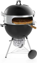 onlyfire Stainless Steel Multi-purpose Rotisserie and Pizza Combo Kit for Weber 22-Inch Kettle Charcoal Grills - Include Pizza Peel and Pizza Stone by GreenHaven Gardens