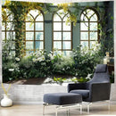 FENDROM Window View White Flower Tapestry Nature Landscape Classic Flower Vine Wall Hanging Party Decorations For Bedroom Living Room Dorm by CozyNest Decor