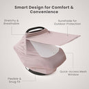 Konssy Baby Car Seat Cover with Breathable Mesh Window, Stretchy Windproof and Sunshade Canopy for Infant Car Seats, Boys and Girls by TinyTreasures Baby Boutique