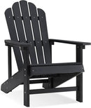 Psilvam Classic Adirondack Chair, Standard-Sized Poly Lumber Fire Pit Chair, 350Lbs Support Weather Resistant Patio Chairs for Garden, Party, Beach(Black) by GreenHaven Gardens