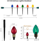 C9 Christmas Pathway Lights Outdoor-17.4 Ft 10 Lights C9 Walkway Lights Waterproof for Ground Sidewalk Driveway Yard Outdoor Christmas Decorations by GreenHaven Gardens