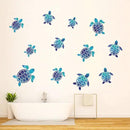 12pcs Sea Turtle Vinyl Stickers Underwater Ocean Decals Waterproof Wall Sticker Home and Bedroom Decoration, DIY Accessories, Blue by CozyNest Decor