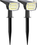 Fabrito 72 LEDs Solar Spot Lights Outdoor Waterproof, 3 Modes Landscape Spotlights, Dusk to Dawn Solar Powered Flood Wall Lights for Outside, Solar Garden Lights for Yard Porch 2 Pack (Warm White) by GreenHaven Gardens