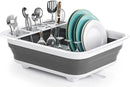 THANSTAR Collapsible Dish Drying Rack for RV Kitchen, Foldable Drainer Organizer for Kitchen Countertop, Space Saving Portable Dish Rack for Campers, Travel Trailer & Small Spaces, Easy Storage, Grey by CozyNest Decor