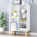 IOTXY Wooden Open Shelf Bookcase - 3-Tier Floor Standing Display Cabinet Rack with Legs, 5 Cubes Bookshelf, Warm White by CozyNest Decor