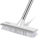 SetSail Floor Scrub Brush with 51-Inch Long Adjustable Handle 2 in 1 Scrape Brush Stiff Bristle Floor Scrubber for Cleaning Shower Bathroom Garage Kitchen Wall Deck Tub Tile,White by GreenHaven Gardens