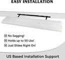 BGMG Wood Floating Shelves 36 inch Long, Wide Rustic Wooden Wall Shelves for Bathroom Living Room Bedroom Kitchen Farmhouse Set of 2-36x6.7x1.25 inch-White by CozyNest Decor