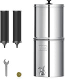AQUA CREST Gravity Water Filter System, NSF/ANSI 42&372 Certified Black Carbon Filters, Reduce Lead and Up to 99% Chlorine, 2.25G, for Home, Camping, RVing, Off-Grid, Emergencies, AQ-TN-A by CozyNest Decor