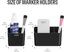 loukin Magnetic & Adhesive Dry Erase Marker Holder with Diver, 1 Small + 1 Mini, Magnetic Storage Organizer for Whiteboard or Refrigerators (Black) by CozyNest Decor