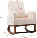 Dolonm Rocking Chair Mid-Century Modern Nursery Rocking Armchair Upholstered Tall Back Accent Glider Rocker for Living Room (Beige) by TinyTreasures Baby Boutique