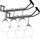 10.8 Inch Black Wine Glass Rack, Under Cabinet Wine Glass Holder Stainless Steel Stemware Rack - Hanging Stemware Holder for Cabinet Kitchen Bar, Set of 2 by CozyNest Decor