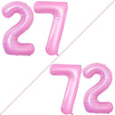 GOER Number 27 Balloons for 27th Birthday Party Decorations,42 Inch Jumbo Foil Helium 72 Balloons for 72nd Birthday Party Decoration (Light Pink) by TinyTreasures Baby Boutique