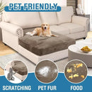 H.VERSAILTEX Velvet Stretch Individual Chaise Cover Sectional Couch Covers for L Shaped Sofa Both Left/Right Furniture Protector Seat Cushion Sofa Cover (1 Piece Chaise Cover, Mocha) by CozyNest Decor
