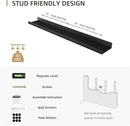 Picture Ledge Shelf, Wood Floating Shelves Set of 2, 36 inch Picture Ledge Shelves, Photo Ledge Nursery Book Shelves Wall Mounted for Living Room Kids' Room Bedroom, Color Black by CozyNest Decor