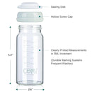 COMI Wide Neck Glass Breastmilk Collection n Storage Bottle, 8oz with Screw Ring Sealing Disk; Re-markable Sealing Disc. BPA Free, Fits Breast Pumps & Nipples (2 Gray Lids) by TinyTreasures Baby Boutique