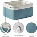 TheWarmHome Fabric Storage Bin with Handles,Storage Basket for Home Storage and Organization, Shelf Basket with Cover for Living Room Bedroom Closet（White & Green Large,15.7L*11.8W*8.3H by TinyTreasures Baby Boutique