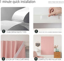 Self Adhesive Blackout Curtains- Stick on Curtains Shades Window Blinds Curtains No Rod Needed Easy to Hang Curtain, Use for Bedroom, Living Room,Roman Shades, 35" W X 71" L, Pink, 1 Panel by TinyTreasures Baby Boutique