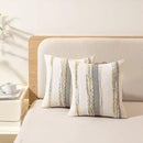 Boho Throw Pillow Covers 18x18 Set of 2 Farmhouse Decorative Cushion Case Striped Square Pillows Cover Chenille Pillow Cases Accent Neutral Pillowcase for Sofa Couch Bed,Orange-Gray by CozyNest Decor