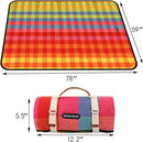 G GOOD GAIN Waterproof Picnic Blanket Portable with Carry Strap for Beach Mat or Family Outdoor Camping Party (red Plaid) by TinyTreasures Baby Boutique