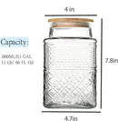 Large Glass Storage Jar, 2 Pack 60 FL OZ Glass Food Storage Containers with Bamboo Lid, Kitchen Containers Cereal Canisters Decorative Jar for Candy Snack Cookies Coffee Tea Nuts Airtight Glass Jars by CozyNest Decor