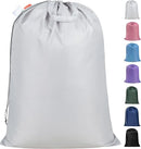 Polecasa Heavy Duty Laundry bag, 28 x36 inches Large Laundry Bag with 130gsm Tear Resistant Fabric and Handles, Durable Clothes Drawstring Bag for Laundry Hamper, College, Dorm, Travel, Silver by TinyTreasures Baby Boutique