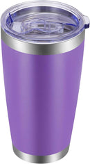 VEGOND 20oz Tumbler with Lid and Straw Stainless Steel Tumbler Cup Vacuum Insulated Double Wall Travel Coffee Mug Powder Coated Coffee Cup(Purple 1 Pack) by TinyTreasures Baby Boutique