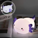 HAPPYBAG Axolotl Night Light,Cute Axolotl lamp Gifts for Kids,Dimmable Silicone Animal Nursery Night Light,Kawaii Rechargeable Bedside Touch Lamp,Baby Room Decor Axolotl Light by TinyTreasures Baby Boutique