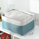 TheWarmHome Fabric Storage Bin with Handles,Storage Basket for Home Storage and Organization, Shelf Basket with Cover for Living Room Bedroom Closet（White & Green Large,15.7L*11.8W*8.3H by TinyTreasures Baby Boutique