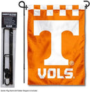 College Flags & Banners Co. Tennessee Volunteers Checkerboard Garden Flag with Stand Holder by GreenHaven Gardens