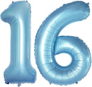 GOER Number 16 Balloons for 16th Birthday Sweet 16 Party Decorations,42 Inch Jumbo Foil Helium 61 Balloons for 61st Birthday Party Decoration (Light Blue) by TinyTreasures Baby Boutique