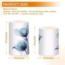 Flickering Flameless Candles, Blue Tulip Flower LED Candles with Remote Timer, Set of 2 Battery Operated Candle for Valentine Wedding Birthday by GreenHaven Gardens