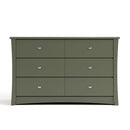 Storkcraft Crescent 6 Drawer Double Dresser (Olive) – GREENGUARD Gold Certified, Nursery Dresser for Kids Bedroom by TinyTreasures Baby Boutique