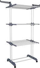 HOMIDEC Clothes Drying Rack, Oversized 4-Tier(67.7" High) Foldable Stainless Steel Drying Rack Clothing, Movable Drying Rack with 4 castors, 24 Drying Poles and 14 Hooks for Bed Linen, Clothing, Grey by CozyNest Decor