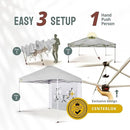 CROWN SHADES 10x10 Pop Up Canopy Tent with Game Netting - Beach Tent with One Push Setup - Outdoor Sun Shade for Events, Parties, Camping with STO-N-Go Cover Bag, Silver Coated Top, White by GreenHaven Gardens