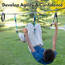 Slackers Ninjaline - 36' Intro Kit - Includes 7 Hanging Attachments - Best Outdoor Ninja Warrior Training Equipment For Kids - Build Your Very Own Backyard Obstacle Course - Rated Ages 5+ by TinyTreasures Baby Boutique