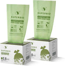 SUPERBIO 2.6 Gallon Flat Top Compostable Food Waste Bags, 100 Count, 2 Pack,9.84L, Food Scrap Bags, BPI Certified and OK compost INDUSTRIAL by GreenHaven Gardens