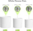 12/10/8 inch Large Plant Pots, 3 Pack Deep Cylinder Flower Pots for Outdoor Indoor Plants, Tall Plastic Planters with Drainage Holes and Saucers for Garden House Plants, White by GreenHaven Gardens
