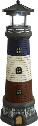 Solar Light Tower Lighthouse Night Light Solar Rotating Lighthouse Outdoor Lighthouse Ornaments Outdoor Solar Lantern Garden Decor Street Light Resin to Rotate by GreenHaven Gardens