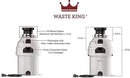 Waste King Garbage Disposal for Kitchen Sink with Power Cord, Food Waste Disposer, L-8000 by CozyNest Decor