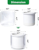 Phoenix Vine 4 Inch Self Watering Planter Pot, Design White Terracotta Pots for Plants, Indoor Cylinder Terra Cotta Pots with Glass Vase, Set of 2, 51-B-E-2 by GreenHaven Gardens